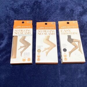Lot of 3 Pair Warner's Blissful Benefits Size XL 20 Den Tights Pantyhose Hose